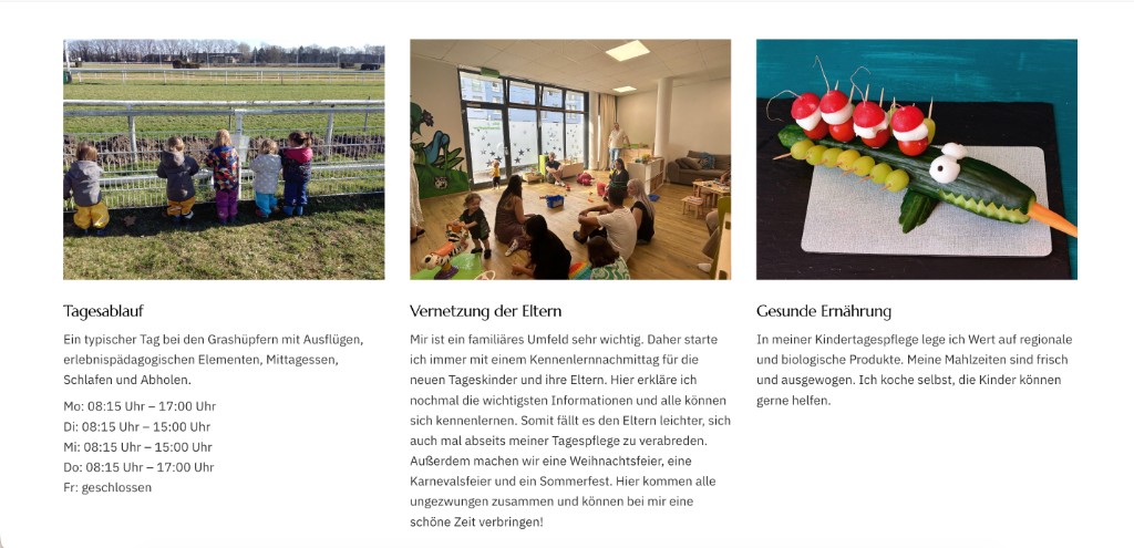 Beispielwebsite auf dem Computer – übersichtliches Desktop-Layout